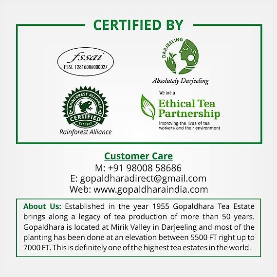 Gopaldhara Darjeeling Tea Emperor's Choice 2024 25g Tin Can - (Royal Series) FTGFOP1 First Flush Tea directly from the Highest Elevation 7000 Feet (FROM INDIA)SAB - View 5 of 6
