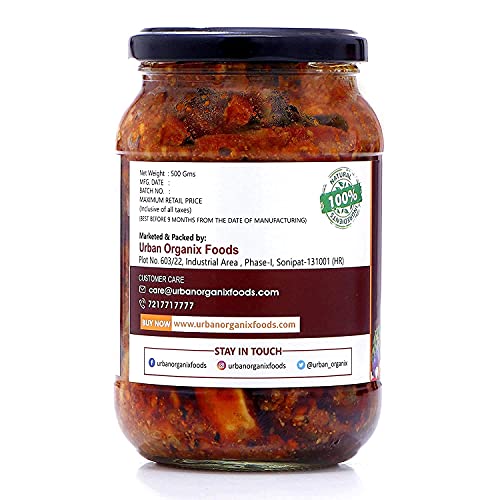 URBAN ORGANIX FOODS Homemade Mixed Pickle Achaar Mixed Vegetable Mango Lime Green Chilli Carrot Ginger Pickle 400 Gram - View 2 of 7