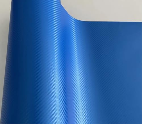 WISDOM 3D Carbon Fiber Vinyl Wrap Adhesive Sheet Roll Vinyl Sticker Tape for Cars Auto and Motorcycle DIY, Decoration Crafts (24"x62", Blue 3D Carbon) - View 2 of 7