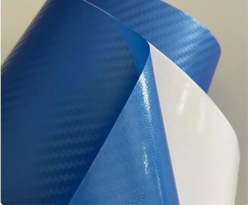 WISDOM 3D Carbon Fiber Vinyl Wrap Adhesive Sheet Roll Vinyl Sticker Tape for Cars Auto and Motorcycle DIY, Decoration Crafts (24"x62", Blue 3D Carbon) - View 3 of 7