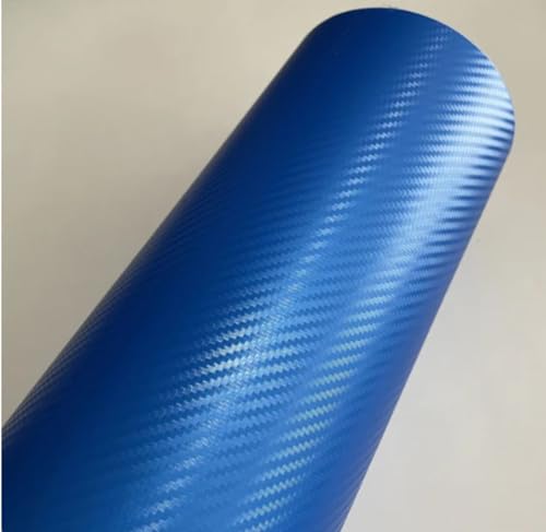 WISDOM 3D Carbon Fiber Vinyl Wrap Adhesive Sheet Roll Vinyl Sticker Tape for Cars Auto and Motorcycle DIY, Decoration Crafts (24"x62", Blue 3D Carbon) - View 4 of 7