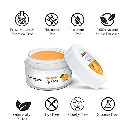 LA Organo Vitamin C &amp; Rose Natural Lip Balm | Non Sticky | Protects &amp; Nourishes Dry Chapped Lips (Pack of 2) 20g (FROM INDIA)SAB - View 5 of 7