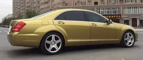 WISDOM Gold Metallic Adhesive Vinyl Wrap Vinyl Sheet Car Wrap Film Self Adhesive Car and Motorcycle Sticker Decal, DIY Decoraton (12x62, Gold Metallic) - View 2 of 6