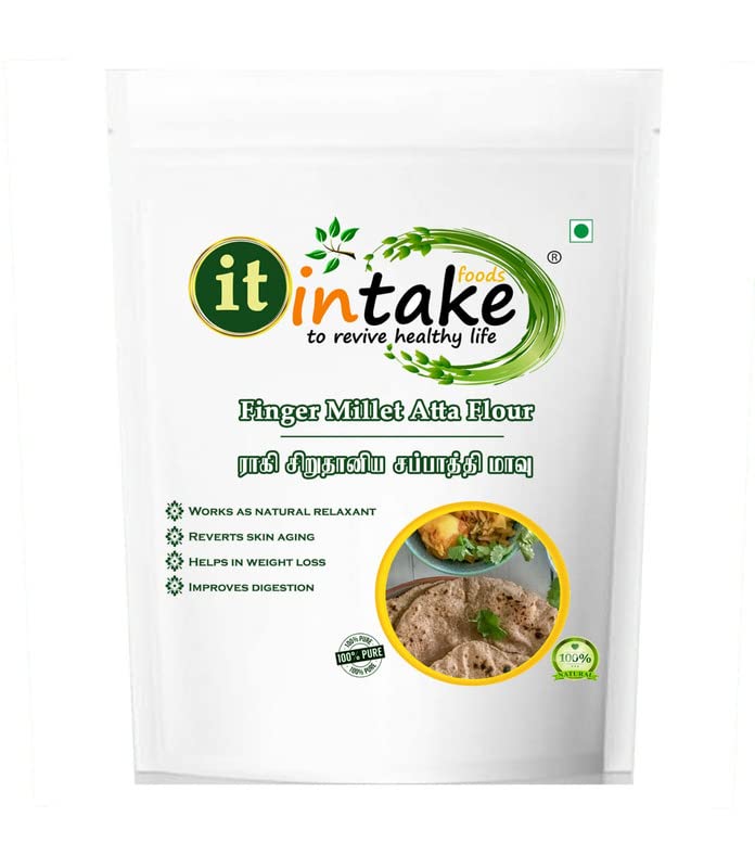 Intake Finger Millet Atta Flour - Diabetic Friendly, Weight Loss - 250gm - Pack of 3 (from india sab) - View 5 of 6