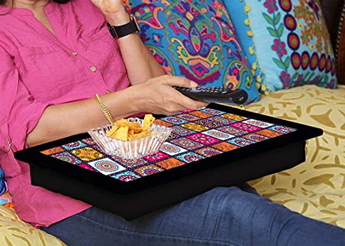 Decor Production Portable Wooden Frame Printed Laptray, Lapboard, Laptop Table Desk with Cushion Bottom for Writing, Eating, Studying(laptray-pt2-05) - View 4 of 4