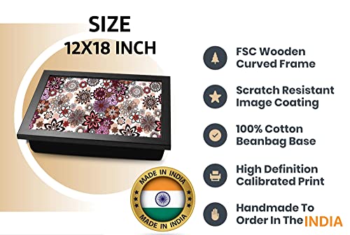 Decor Production Portable Wooden Frame Printed Laptray, Lapboard, Laptop Table Desk with Cushion Bottom for Writing, Eating, Studying(laptray-pt1-09) - View 3 of 4