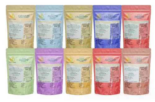 A D Food &amp; Herbs Combo of Dried Jasmine, Safflower, Lavender, Butterfly Pea, Marigold, Rose, Hibiscus, Blue Cornflower, Chamomile, Calendula Flowers Each of (20 GMS) (FROM INDIA)SAB - View 3 of 7
