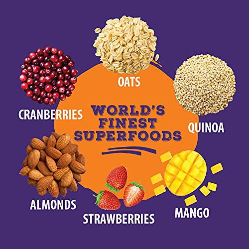 Bagrry’s Superfood Granola Exotic Fruits with Cranberries &amp; Almonds|30% Fruit and Nuts| 40% Oats &amp; Quinoa|High in Fibre &amp; Protein|5 Grain Goodness| Breakfast Cereal|Crunchy Granola, 400g, (Pack of 2) (FROM INDIA)SAB - View 3 of 7