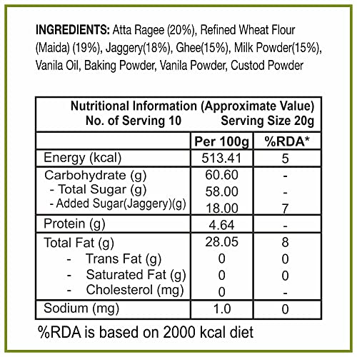 Dhampure Speciality Gur Ragi Cake Rusk Tea Snack, Pure Gur Bakery Rusk, Healthy Snacks With Low Sugar, 200Gms(FROM INDIA)JEZ - View 2 of 3
