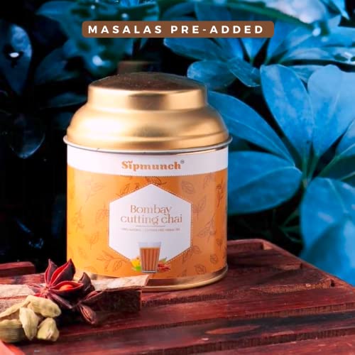 Sipmunch Premium Bombay Cutting Chai| Premium Assam CTC, Cardamom, Ginger &amp; Fennel Seeds MasalaTea - 50 grams (FROM INDIA)SAB - View 3 of 6