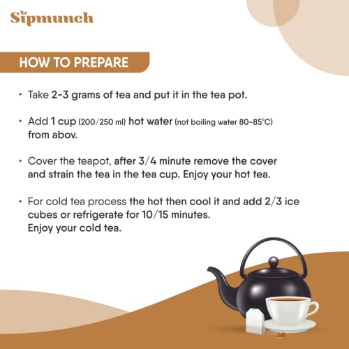 Sipmunch Premium Bombay Cutting Chai| Premium Assam CTC, Cardamom, Ginger &amp; Fennel Seeds Masala Tea - 15 grams (FROM INDIA)SAB - View 4 of 5
