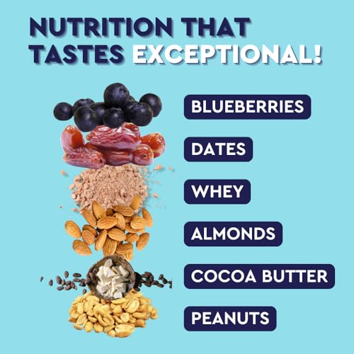 Upside Health Protein Bar Bites (Pack Of 5, 125 gram) - Peanut Blueberry Flavor - Almond, Dates, Foxtail Millets &amp; Whey - No Added Sugar - Gluten Free (FROM INDIA)SAB - View 3 of 7