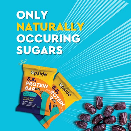Upside Health Protein Bar Bites (Pack Of 5, 125 gram) - Peanut Blueberry Flavor - Almond, Dates, Foxtail Millets &amp; Whey - No Added Sugar - Gluten Free (FROM INDIA)SAB - View 4 of 7