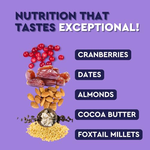 Upside Health Millet Energy Bar Bites (Pack Of 5, 125 Gram) - Almond, Dates, Cranberries &amp; Foxtail - No Added Sugar - Gluten Free - Plant Based Bar For Vegan (FROM INDIA)SAB - View 3 of 7