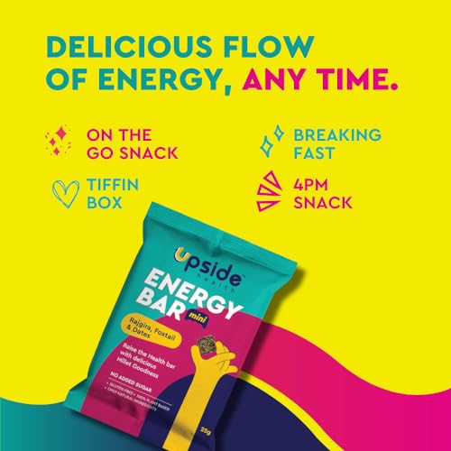 Upside Health Millet Energy Bar Bites (Pack of 5, 125g) - Almonds, Rajgira, Dates &amp; Foxtail - No Added Sugar - Gluten Free - Plant Based Bar for Vegan  (FROM INDIA)SAB - View 6 of 7
