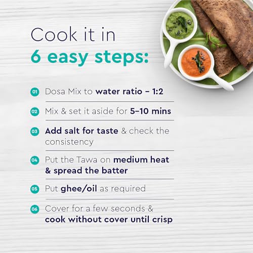 Upside Health Millet Instant Dosa Mix-Sprouted Millet (Pack of 2, 24 Dosas) | Kodo &amp; Foxtail Millet | High Protein Dosa | Instant Dosa | No Salt - No Preservatives (FROM INDIA)SAB - View 3 of 6