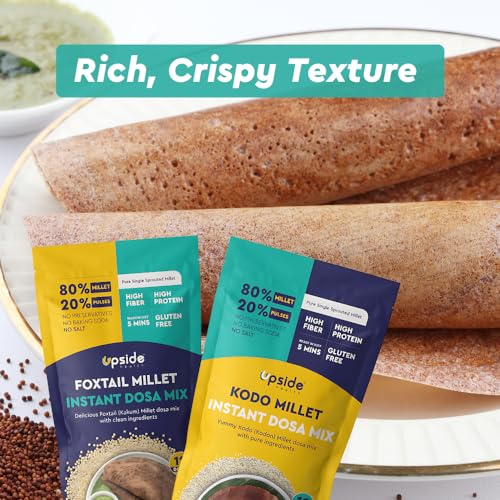 Upside Health Millet Instant Dosa Mix-Sprouted Millet (Pack of 2, 24 Dosas) | Kodo &amp; Foxtail Millet | High Protein Dosa | Instant Dosa | No Salt - No Preservatives (FROM INDIA)SAB - View 6 of 6