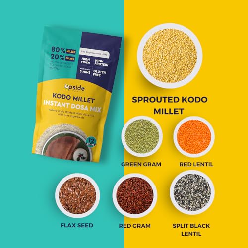 Upside Health Millet Instant Dosa Mix-Sprouted Millet (Pack of 2, 24 Dosas) | Kodo &amp; Little Millet | High Protein Dosa | Instant Dosa | No Salt - No Preservatives (FROM INDIA)SAB - View 4 of 6