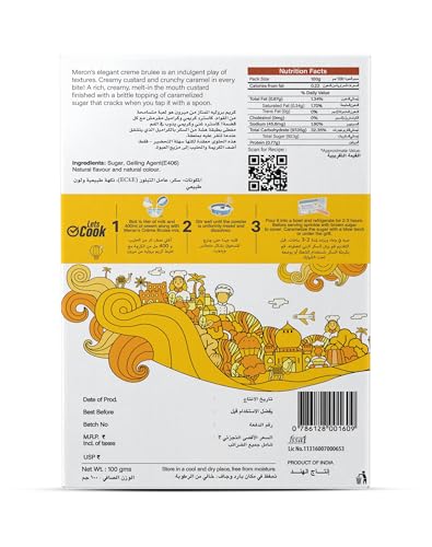 Meron Creme Brulee | Instant Dessert Mix | Cream Caramelized Classic Dessert | Natural Flavour & Colour | Vegan | 3 Easy Steps | 100g - View 2 of 6