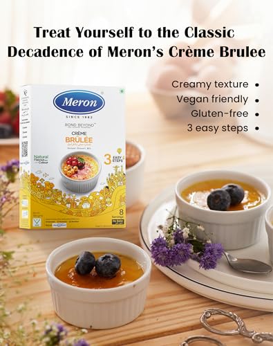 Meron Creme Brulee | Instant Dessert Mix | Cream Caramelized Classic Dessert | Natural Flavour & Colour | Vegan | 3 Easy Steps | 100g - View 3 of 6