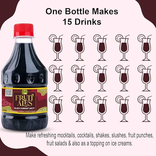 Dhampure Speciality Black Currant Salty, 300ml | Mocktail Cocktail Vodka, Rum, Gin Mixer Syrup | Makes 10-12 Drinks Each Bottle | Pour Add Stir &amp; Sip Syrup For Cocktails | Non Alcoholic Beverage(FROM INDIA)JEZ - View 7 of 7