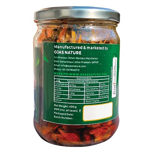 Ojas Nature Kathal Ka Achar,400g | Home Made Jackfruit Pickle, 400 g Glass Jar | Sun-Dried, No Preservatives - View 3 of 4