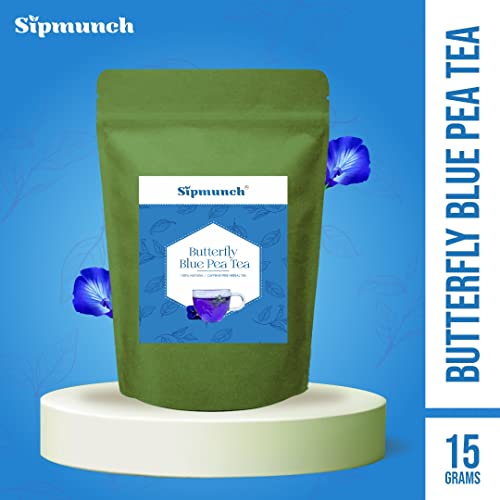 Sipmunch Premium Butterfly Blue Pea Tea | Premium Blue Pea FLowers Herbal Tea - 15 grams (30 Cups) (FROM INDIA)SAB - View 4 of 4