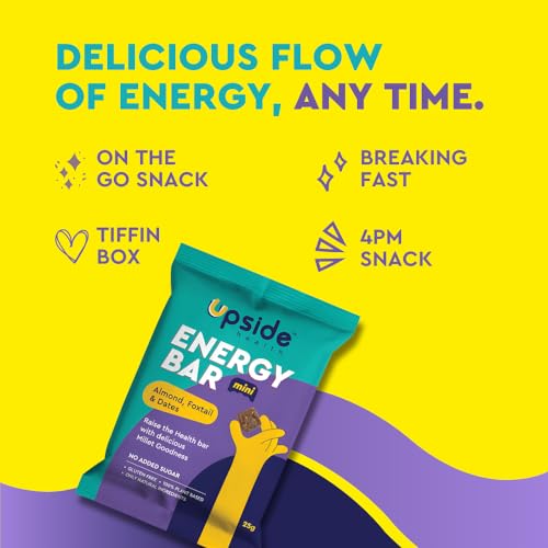 Upside Health Millet Energy Bar Bites (Pack Of 10, 250 Gram) - Almond, Dates, Cranberries &amp; Foxtail - No Added Sugar - Gluten Free - Plant Based Bar For Vegan (FROM INDIA)SAB - View 5 of 7