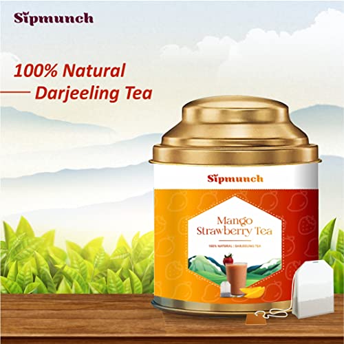 Sipmunch Tropical Mango Strawberry Tea with Dry Mango, &amp; Dry Strawberry taste-16 tea bags (FROM INDIA)SAB - View 2 of 5