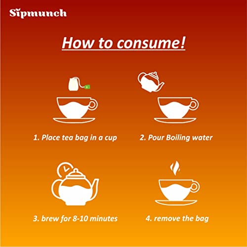 Sipmunch Tropical Mango Strawberry Tea with Dry Mango, &amp; Dry Strawberry taste-16 tea bags (FROM INDIA)SAB - View 4 of 5