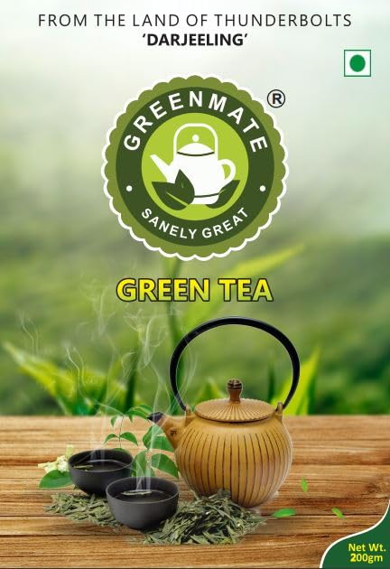 GreenMate Darjeeling Green Tea Leaves 200gm | 100% Natural Green Tea Leaves | Unflavored Green Tea | Preservative-Free Tea Leaves | Packed in a convenient Zip Pouch (FROM INDIA)SAB - View 2 of 7