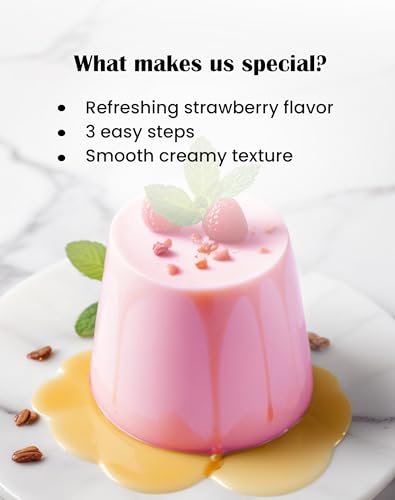 Meron Strawberry Panna Cotta | Instant Dessert Mix | Natural Flavour &amp; Colour | Vegan | 3 Easy Steps | 100g(FROM INDIA)JEZ - View 4 of 6
