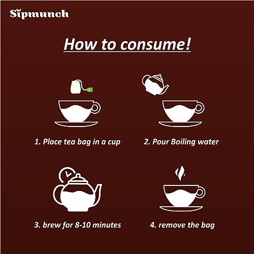 Sipmunch Premium Exotic Rum Raisin Tea with Raisins, Dry Dates &amp; Natural Rum Flavour (Pack Of 2) (Pack Of 32 Tea Bags) (FROM INDIA)SAB - View 4 of 5