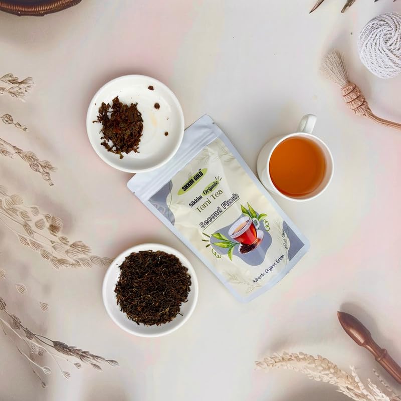 SIKKIM GOLD-BLACK TEA| SIKKIM ORGANIC TEMI TEA | LEAF TEA |100G| AUTHENTIC SECOND FLUSH | TEMI TEA ESTATE CERTIFIED | USDA |IMO |ONECERT | AWARD-WINNING FLUSH IN QUALITY (FROM INDIA)SAB - View 5 of 7