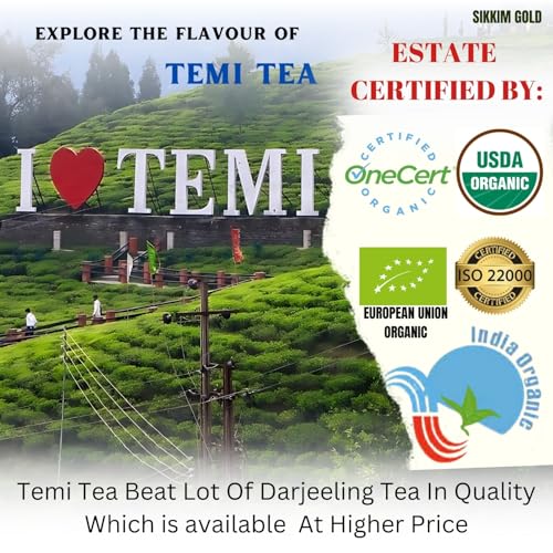 SIKKIM ORGANIC TEMI TEA| GREEN TEA |100g | PACK OF 1|AUTHENTIC SECOND FLUSH |ESTATE CERTIFIED |USDA |IMO |ONECERT | VERY GOOD AROMA AND TASTE (FROM INDIA)SAB - View 3 of 7