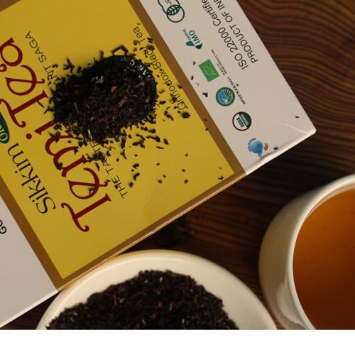 BLACK TEA SIKKIM ORGANIC TEMI TEA LEAF TEA |BROKEN LEAF|125g|Pack of 1| AUTHENTIC BROKEN|USDA |IMO |ONECERT Certified | VERY GOOD AROMA AND TASTE |OWNED BY GOVT OF SIKKIM (FROM INDIA)SAB - View 5 of 7