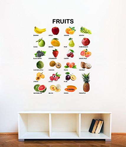 Decal O Decal Fruits with Names for Kids Learning Self Adhesive Wall Sticker (Pack of 3)(FROM INDIA FAAZ) - View 3 of 4
