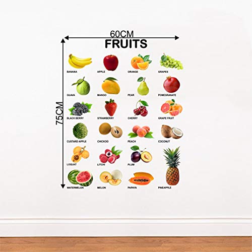 Decal O Decal Fruits with Names for Kids Learning Self Adhesive Wall Sticker (Pack of 3)(FROM INDIA FAAZ) - View 4 of 4