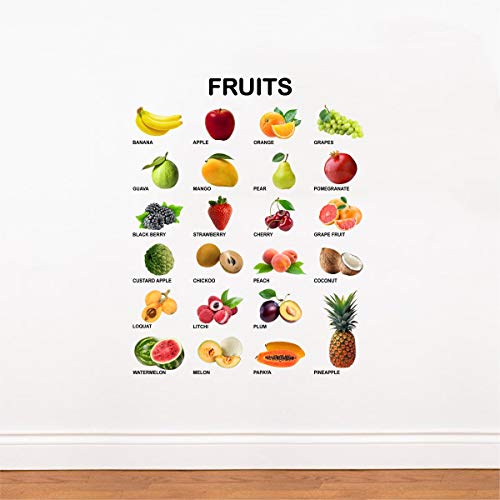 Decal O Decal Fruits with Names for Kids Learning Self Adhesive Wall Sticker (Pack of 4)(FROM INDIA FAAZ) - View 2 of 4