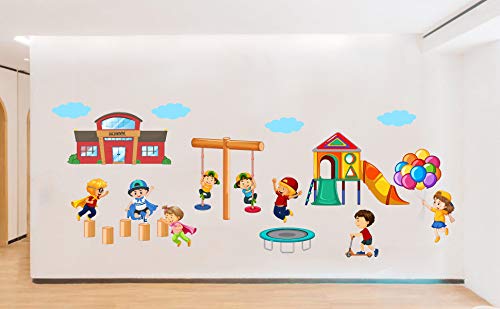 Decal O Decal Kids Playing Activities Self Adhesive Wall Sticker(Pack of 2) (FROM INDIA FAAZ) - View 2 of 4