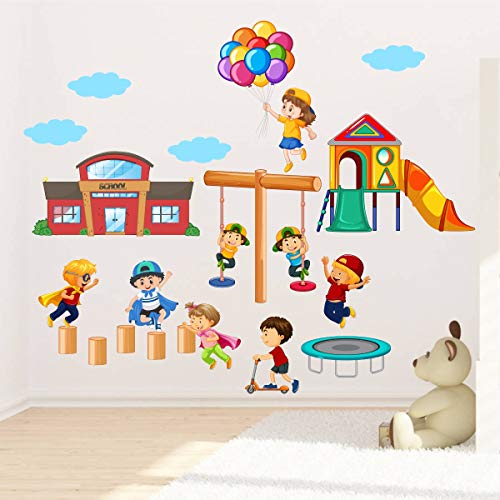 Decal O Decal Kids Playing Activities Self Adhesive Wall Sticker(Pack of 2) (FROM INDIA FAAZ) - View 3 of 4