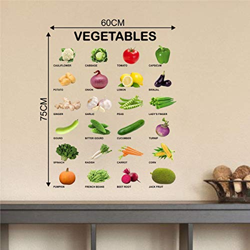 Decal O Decal Vinyl Vegetables with Names for Kids Learning Nursery Self Adhesive Wall Stickers (Pack of 3)(FROM INDIA FAAZ) - View 4 of 4
