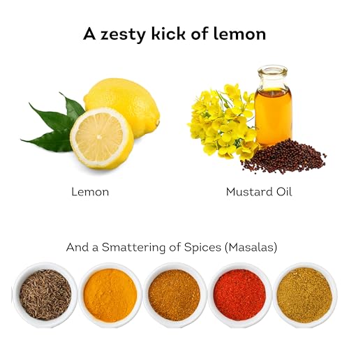 Aweri Lemon Pickle (800g): Zesty Blast of Sour &amp; Spicy Flavours | 100% Natural Homemade Taste | Aids Digestion | Made with Cold Pressed Mustard Oil | Hygienic Preparation &amp; Packing | Nimbu Ka Achaar - View 6 of 6