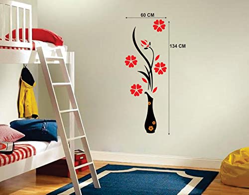 ESP Creation Combo Set of 2 Golden Deer with Birds | Flower Vase Red Wall Decals for Hall, Bedroom &amp; Kitchen(FROM INDIA FAAZ) - View 3 of 4