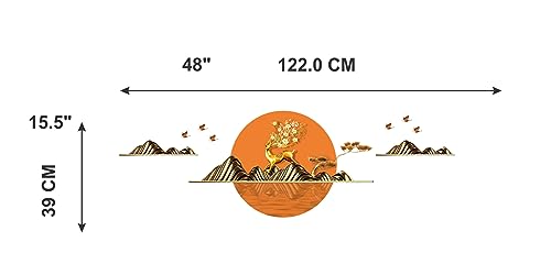 ESP Creation Combo Set of 2 Golden Deer with Birds | Flower Vase Red Wall Decals for Hall, Bedroom &amp; Kitchen(FROM INDIA FAAZ) - View 4 of 4
