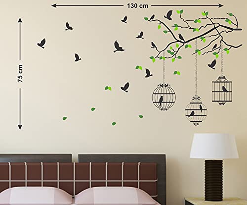 ESP Creation Combo Set of 2 Branch of Sakura Blossom | Flying Birds with Case Wall Decals for Hall, Bedroom &amp; Kitchen(FROM INDIA FAAZ) - View 3 of 4