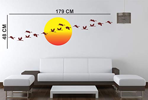 ESP Creation Combo Set of 2 Branch with Red Lantern | Sunrise with Flying Bird Wall Decals for Hall, Bedroom &amp; Kitchen(FROM INDIA FAAZ) - View 3 of 4