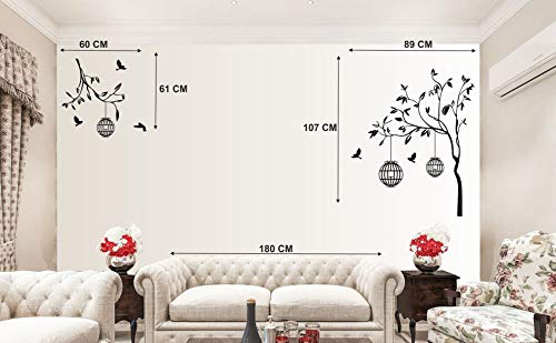 ESP Creation Combo Set of 2 Golden Deer with Birds | Free Bird Case Black Wall Decals for Hall, Bedroom &amp; Kitchen(FROM INDIA FAAZ) - View 3 of 4