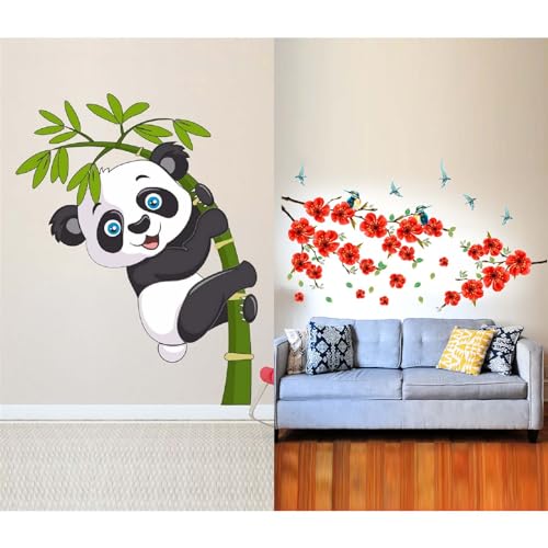 ESP Creation Combo Set of 2 Branch of Sakura Blossom | Baby Panda Wall Decals for Hall, Bedroom &amp; Kitchen(FROM INDIA FAAZ) - Shop at Colombo Mall
