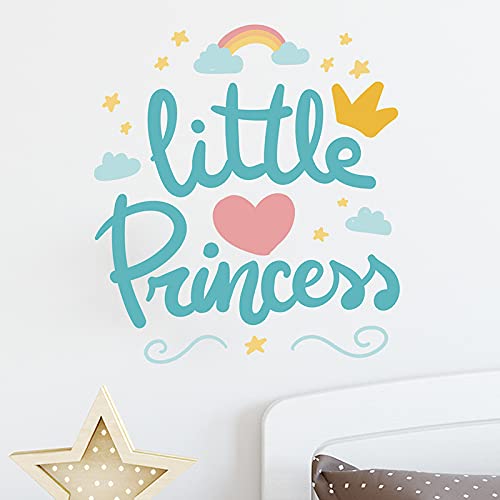 Little Princess Sign with Crown Heart Wall Art Sticker for Girls Room Playroom Baby Nursery Wall Decoration Bedroom Door Study Boho Nursery Wall Decoration Playroom Decor - View 2 of 7